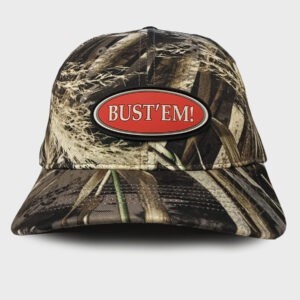 Camoflage Hat with Red Bust'em Logo