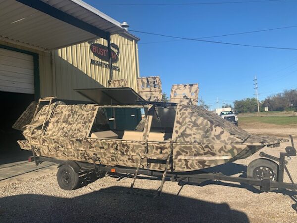 1979 Duralum 17' Jon Boat, Motor & Trailer w/ BUST'EM Blind - Image 6